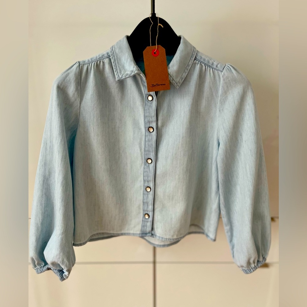 Bellerose cropped denim blouse, 10Y